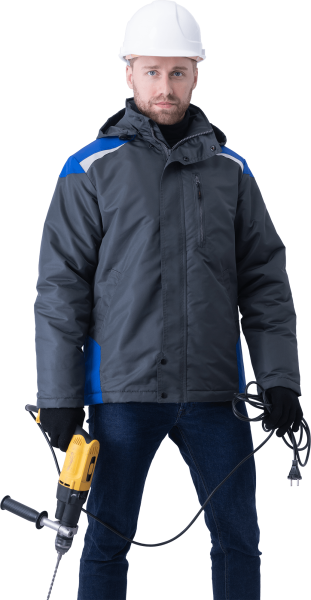 Куртка рабочая зимняя ШТУРМАН, серый-василёк